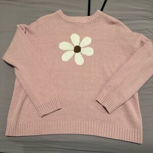 Pink Floral Sweater